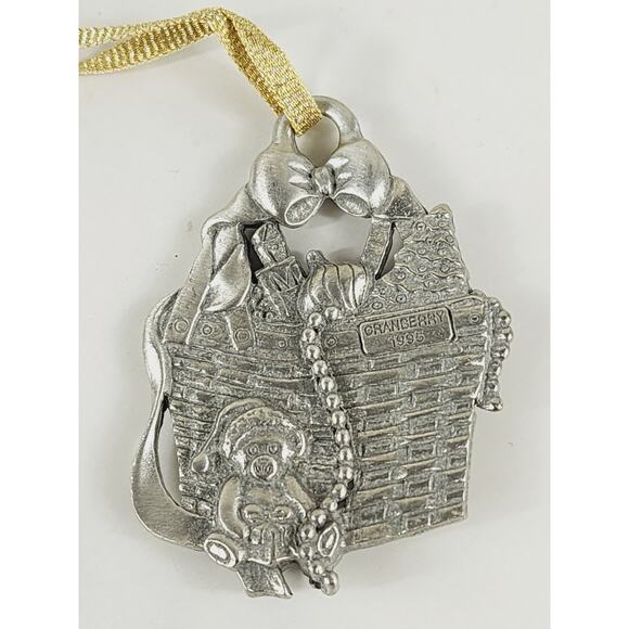 Longaberger Christmas Tree Ornament Pewter 2" Joy Love Hope Peace 90's x6 Vtg - Picture 6 of 16